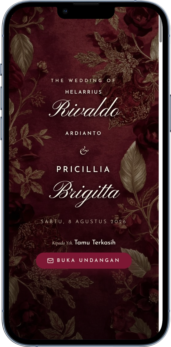 Cover undangan Rivaldo & Pricillia