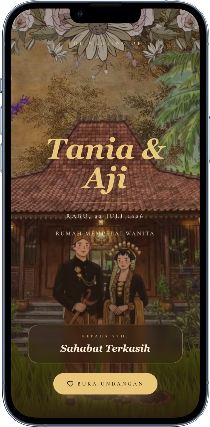 Cover undangan Tania & Aji