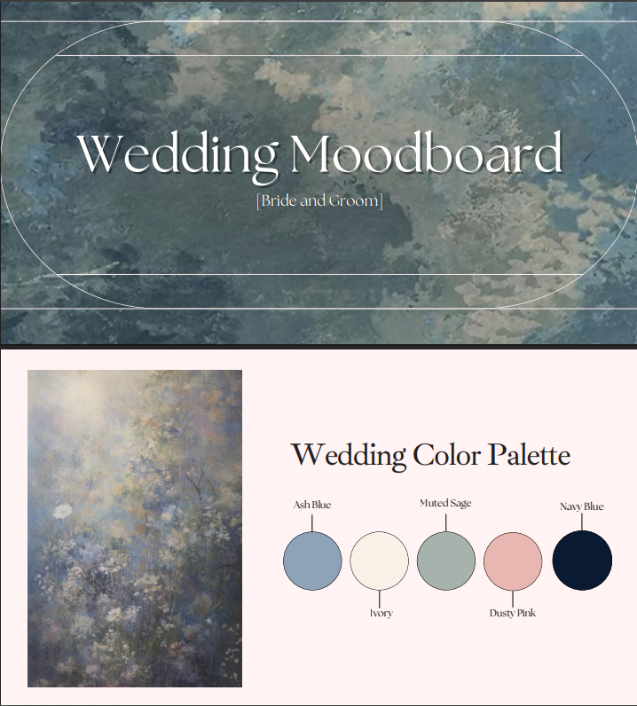 Moodboard Langit Teduh — palet Ash Blue Serenity