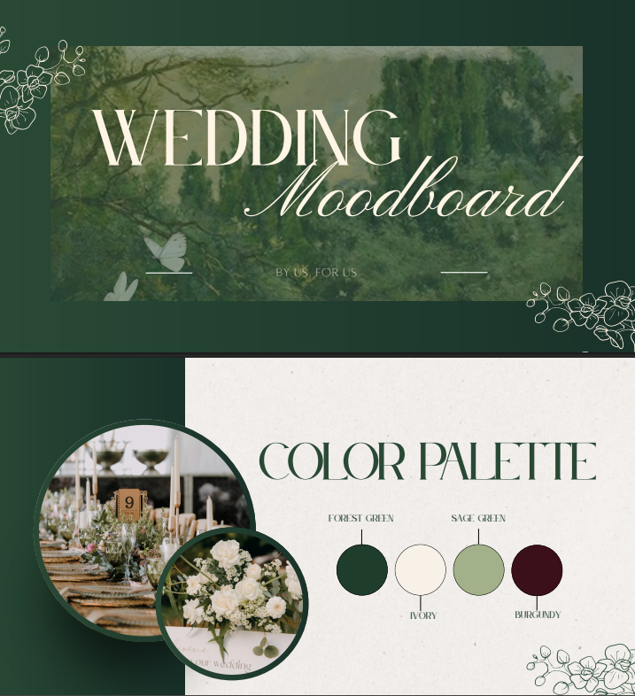Moodboard Kemewahan Rimba — palet Luxury Green