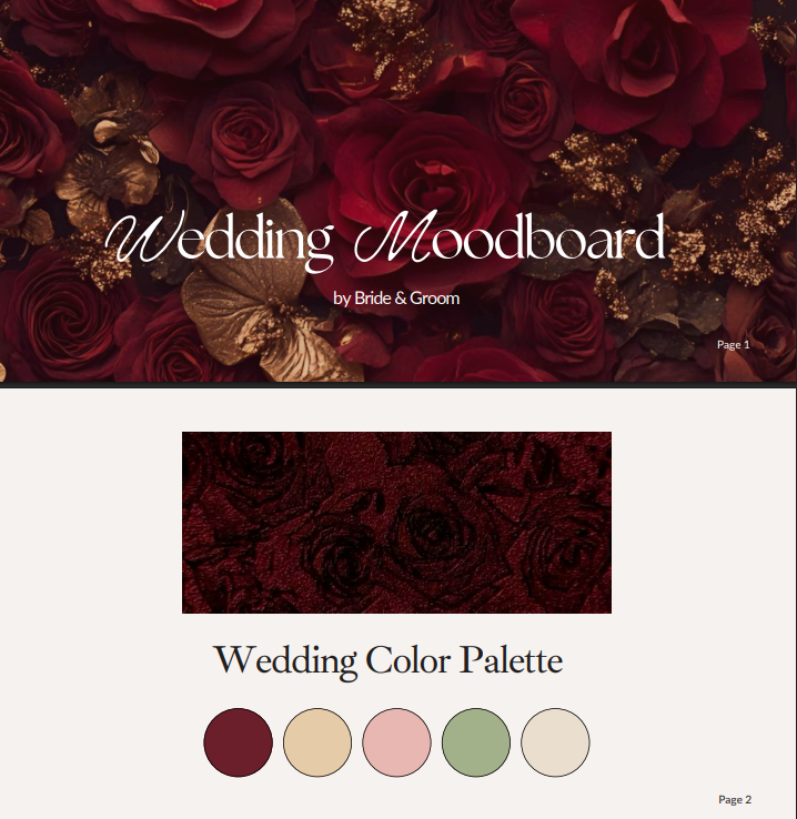 Moodboard Gairah Klasik — Maroon · Champagne