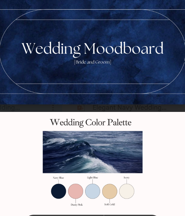 Moodboard Kedalaman Janji — palet Elegant Navy