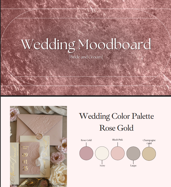Moodboard Kilau Abadi — palet Luxury Rose Gold